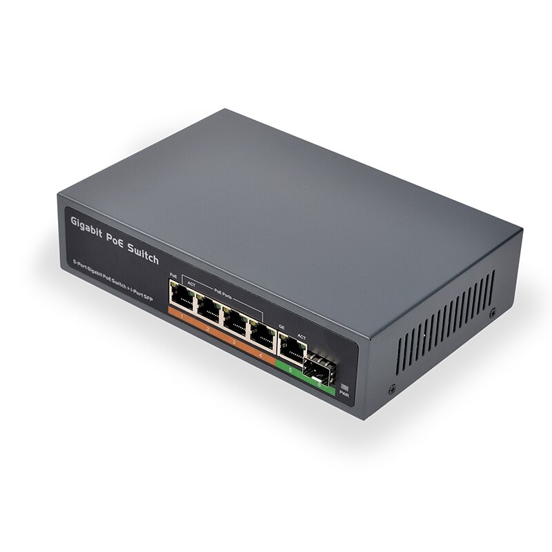 PSE604GS 4 Port Poe + 1 Port Uplink + 1 Port Sfp 65W IEEE802.3At / Af Standaard Alle Gigabit poe Netwerk Switch (Eu Plug)