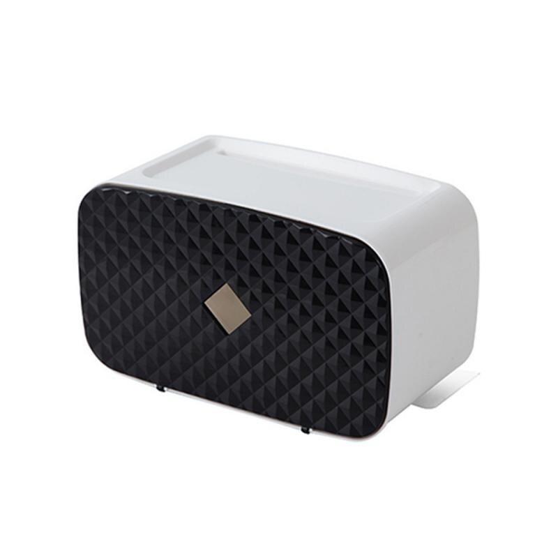Household Waterproof Wall Mounted Toilet Paper Tray Roll Paper Tube Storage Box Tray Tissue Box Shelf Home Bathroom Product: small black
