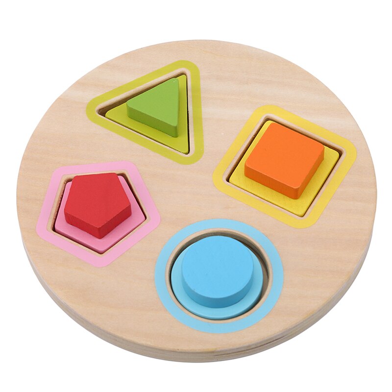 Stijl Baby Speelgoed Vorm Building Kleur Blok Kleur Geometrie Building & Bouw Speelgoed Houten Blokken Speelgoed