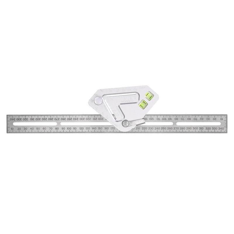 Regla para carpintería multifunción, regla para ángulo de ingeniería multifunción, regla para carpintería combinación de regla, escuadra de medición D0V5 1 unidad: Default Title