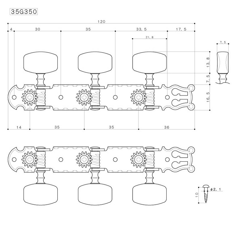 GOTOH 35G350 Silver Classical Guitar Machine Heads Tuners MADE IN JAPAN