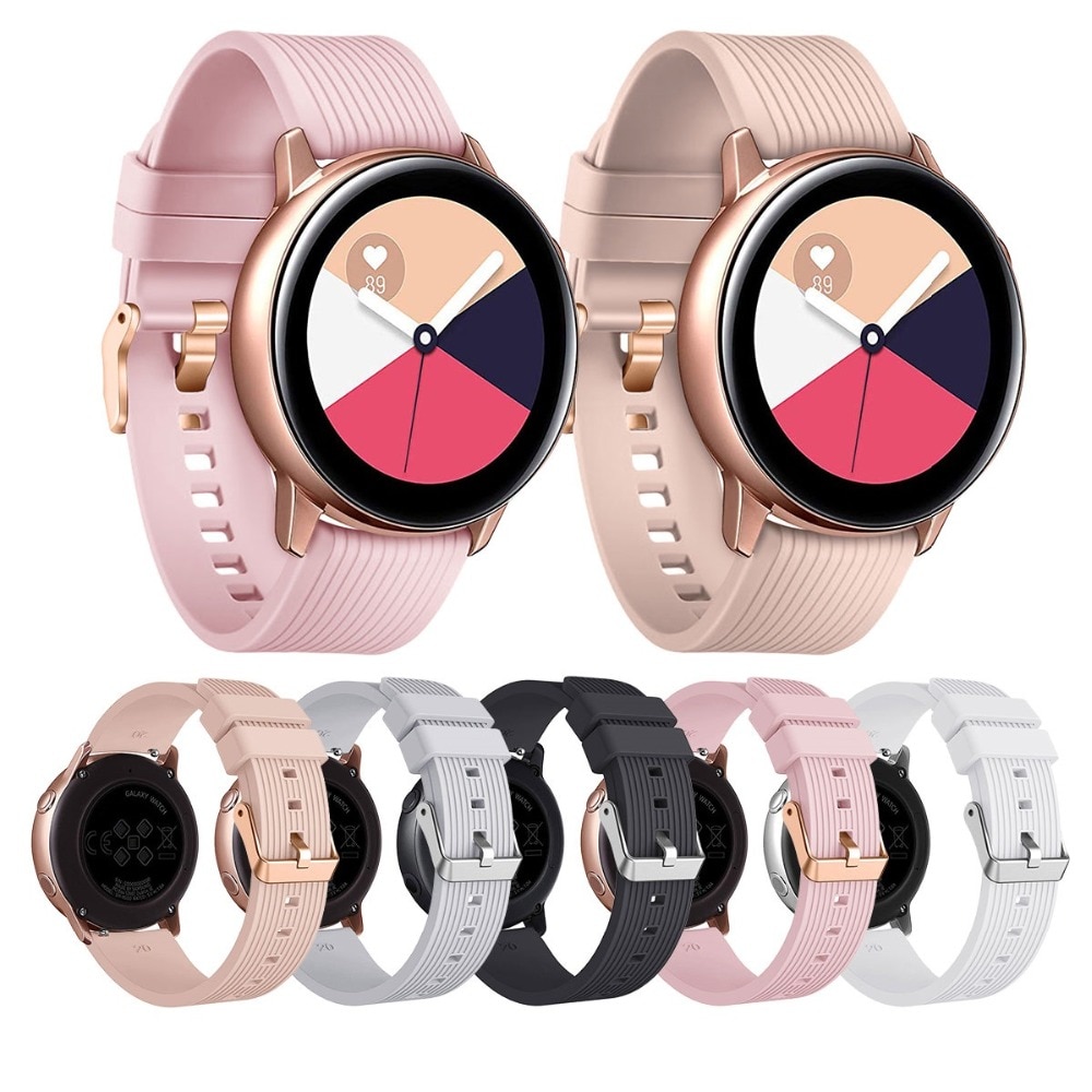 Siliconen band voor samsung galaxy watch 42mm, rubberen vervangende horlogeband voor samsung galaxy watch active 2