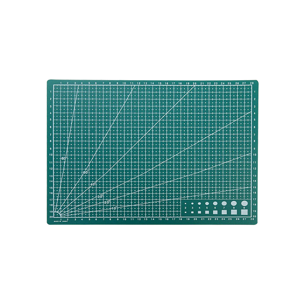 3 Colors A4 PVC Double-sided Grid Lines Cutting Board Mat Self-healing Cutting Pad DIY: Green