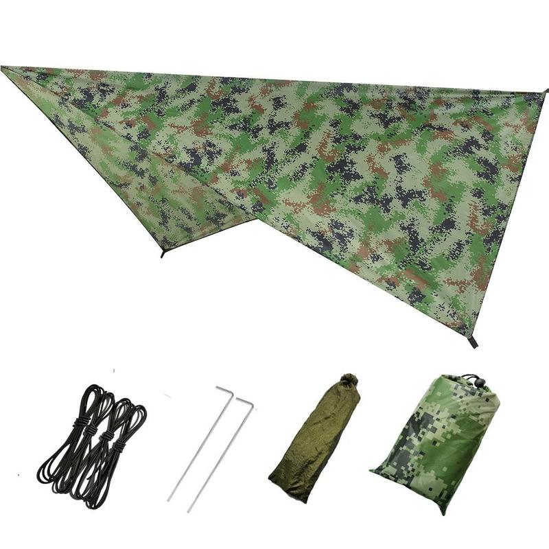 Toeristische Luifel Luifel Tarp Tent Schaduw Ultralight Tuin Camping Zonnescherm Waterdichte Luifel Hangmat Camouflage Outdoor Shelt H1I4: Default Title