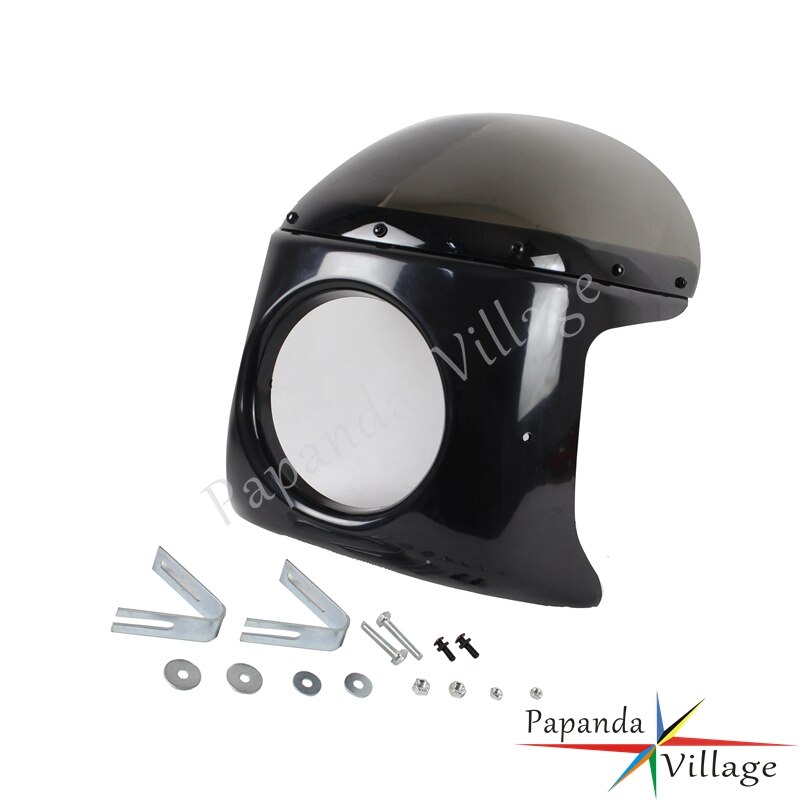 Cafe racer sort og klar 7 "forlygte kåbe til kawaki  en 450 500 vn 700 750 vulcan kz suzuki  gn 125 250 400 gr gs gt gz ls