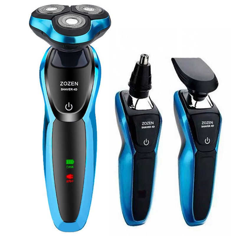 Multifunktions usb elektrisk rakapparat för män hårklippare trimmers laddningsbara rakhyvlar kit vattentäta sladdlösa groomers för hela kroppen: Blå