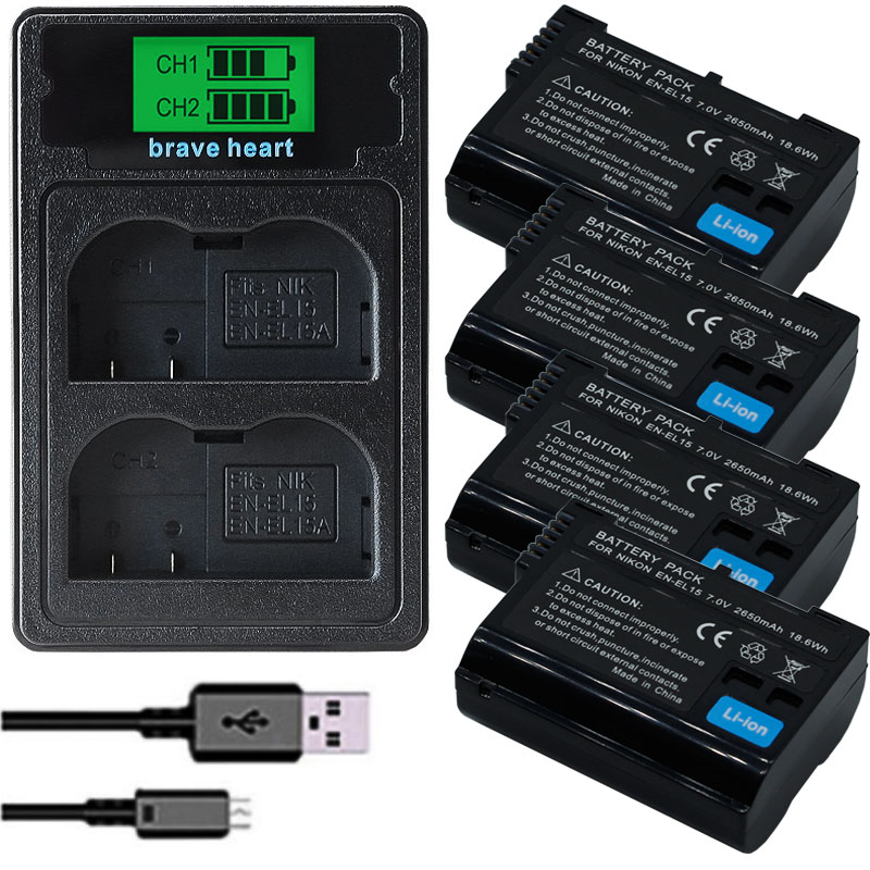 Bateria En EL15 ENEL15 EN-EL15 Batterij Pack Voor Nikon D500,D600,D610,D750,D7000, d7100, D7200,D800,D800E, D810, D810A & 1 V1