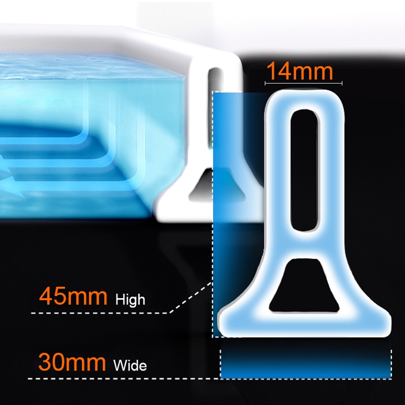 1pc vandprop vandholdende strimmel bøjelig badeværelsesdør vaskemaskine bruser tærskel bruser dæmning barriere 6 størrelse