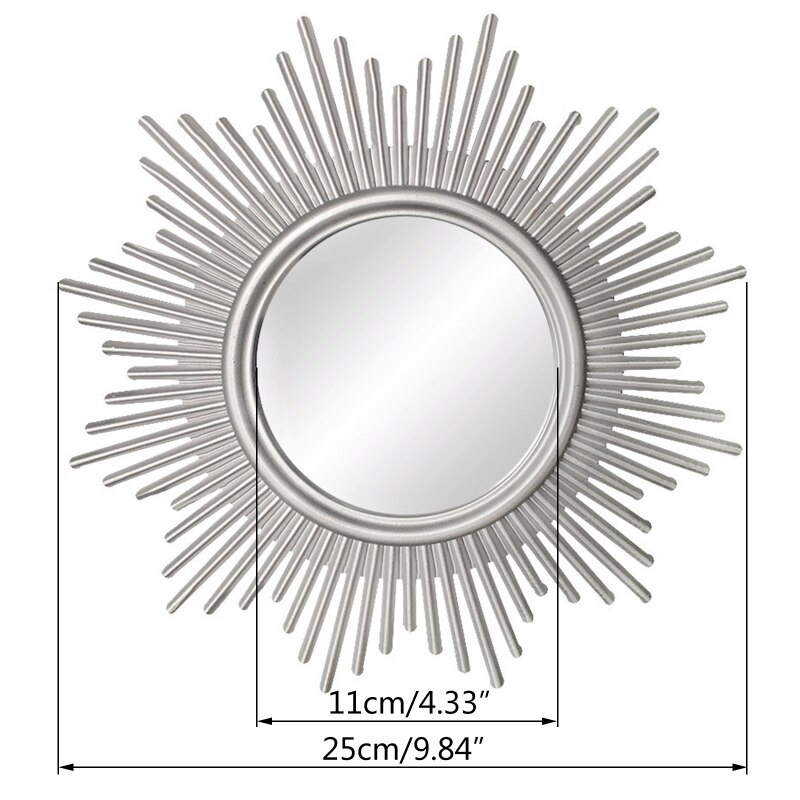 Miroirs argentés pour décoration murale, 3 pièces, décoration artisanale, pour la maison, la chambre à coucher, la salle de bain, petit miroir mural rond