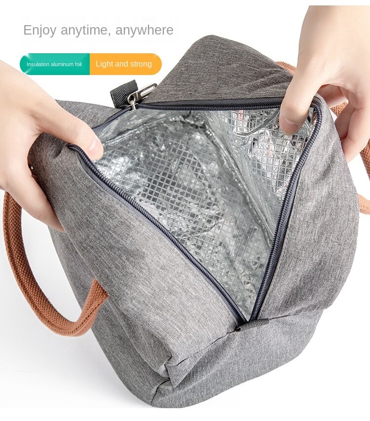 Korean Version of Portable Insulation Bag Work Meal Bolsa Aluminum Foil Thickened Lunch Lunch Bag Fresh-keeping Picnic Sac A Dos