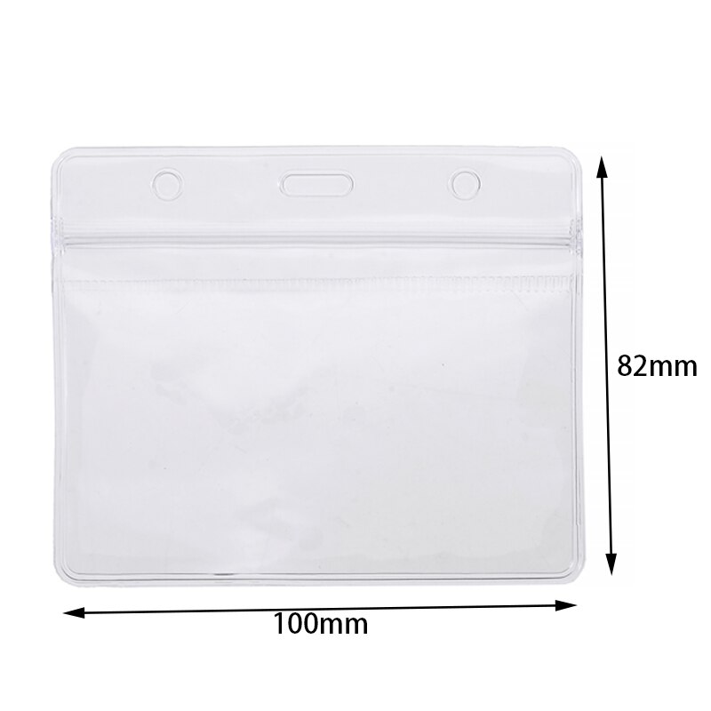 10pcs ID Card Holder Transparent PVC Work Permit Badge Holder Bank Credit Card Protection Case Waterproof For School Supplies: Horizontal 100x82mm