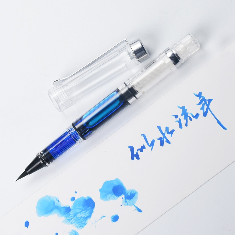 Pluma con pincel de pistón, pluma estilográfica, marcador para caligrafía de tinta rellenable, plumas estilográficas para escribir, suministros para escuela, arte de papelería