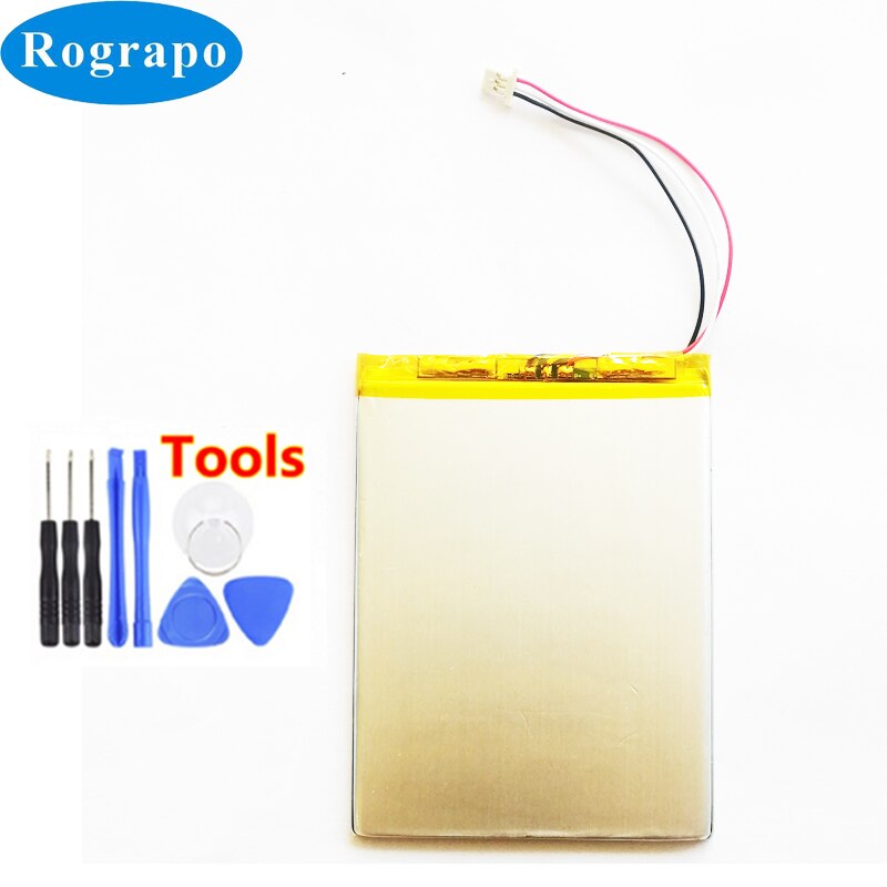 New 3,7 v 3000 battery for onyx boox monte cristo 2 reader, replacement rechargeable battery, 3- -wire connector with tools.