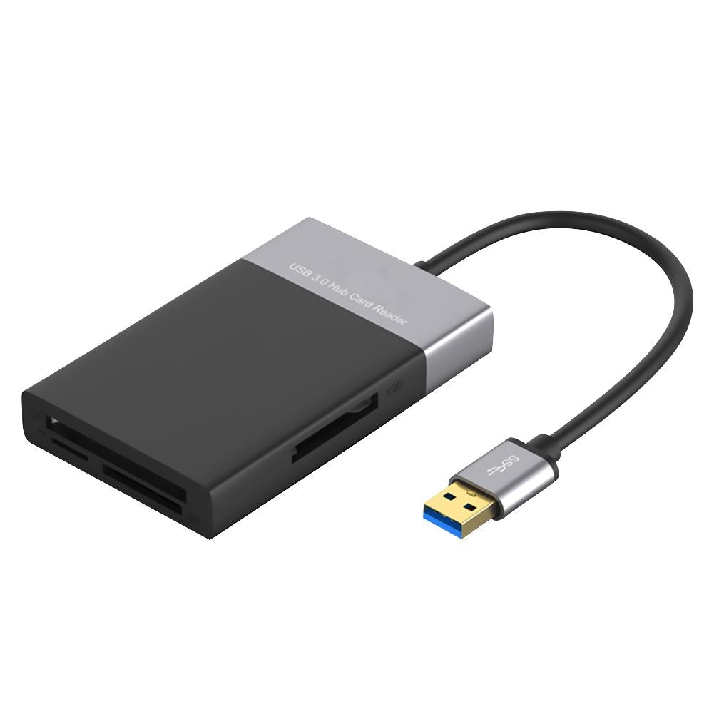 6 in 1 for XQD/CF/Secure Digital Card/TF/USB 3.0 card reader Multi Memory Card Reader USB 3.0 2 Port HUB Adapter for Sony XQD