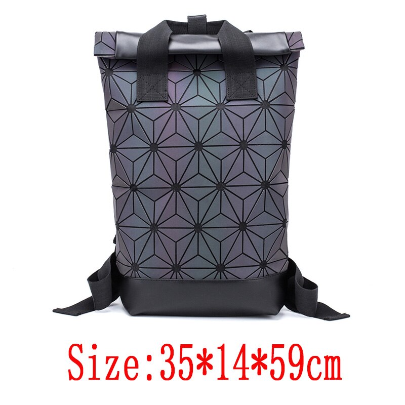 Luminous Backpack School Women Bags Set Holographic Geometric Backpacks Female School Bag For Teenage Girls Student Rucksack: Hot Pink