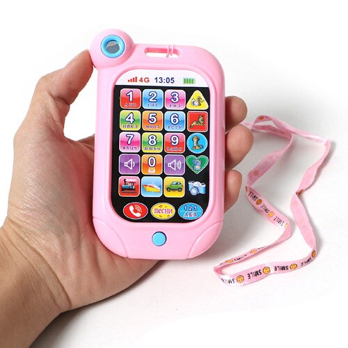 Russian/english language Numbers Word math learning machine baby phone,light&amp;animal sound educational musical phone for children: 1305-pink