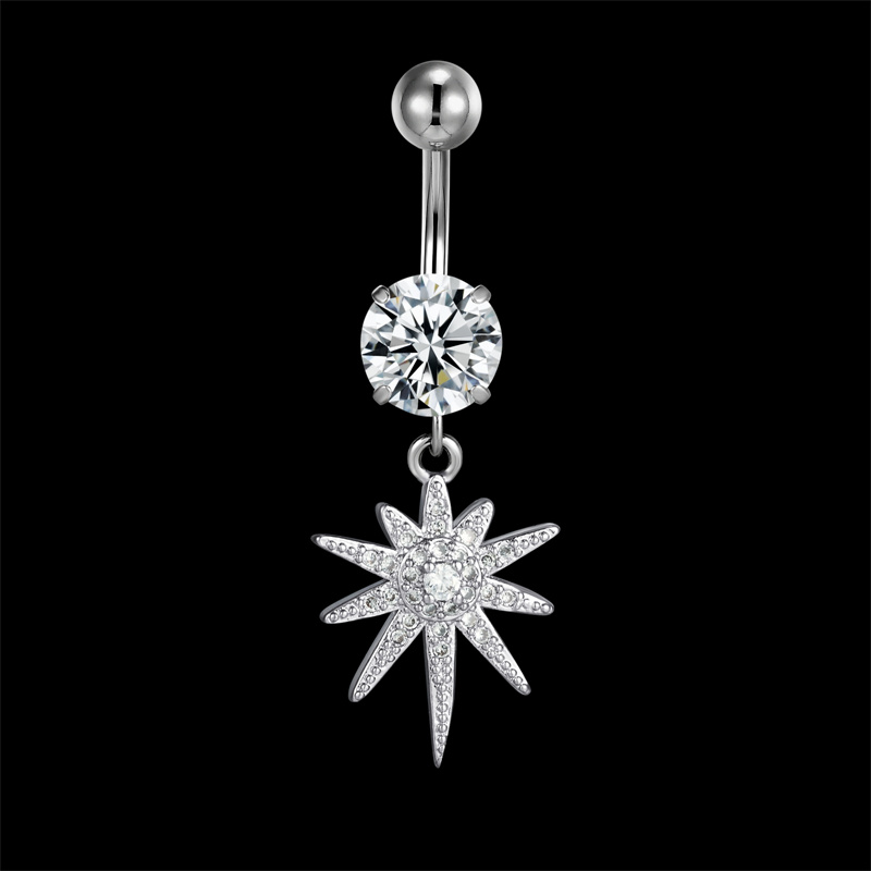 Anillo de botón de titanio hipoalergénico Chapado en plata para mujer, pendiente de ombligo, joyería para Piercing, 16G, 10mm, F136 piercing ombligo blanco pendientes de ombligo