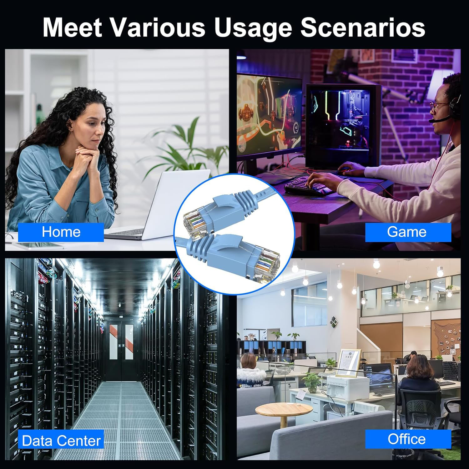 Kabel Ethernet Kot 6e/Kot6 o wysokiej prędkości z kablami skrawek, klipsami robić kabli LAN i złączem RJ45 robić routera/modemu