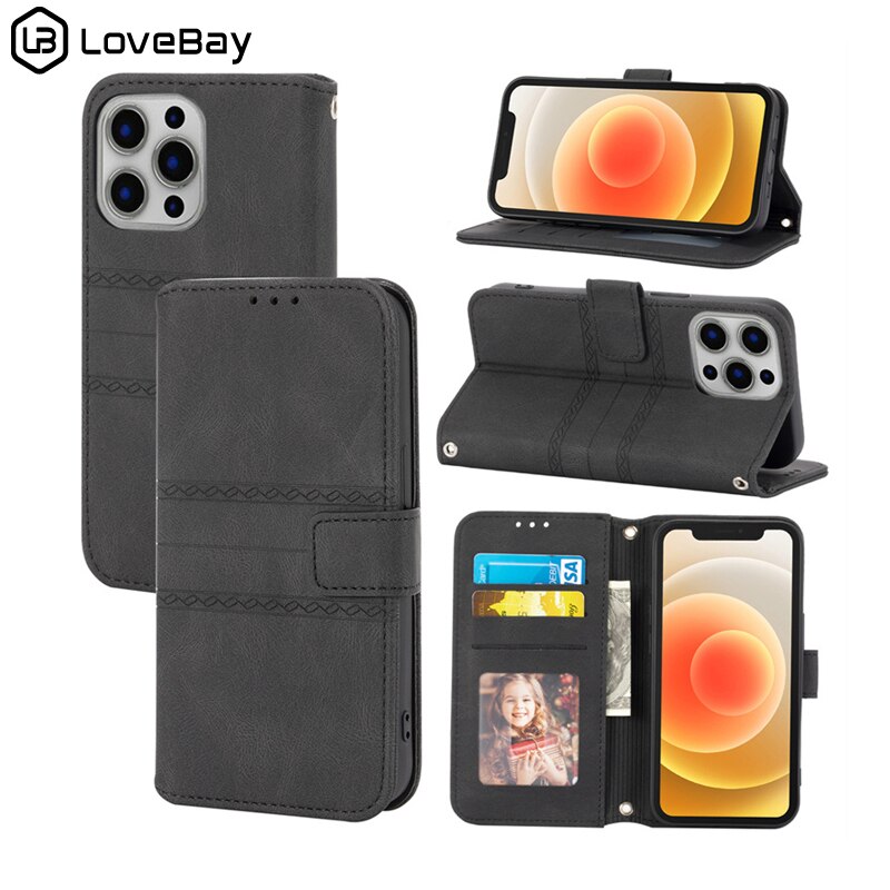 UEGO Luxury Flip Leather Wallet Camera Protective Solid Color Phone Case For iPhone 6 7 8 13 SE Shockproof Soft TPU Cover