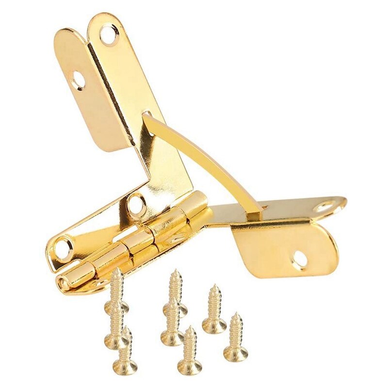 20 PCS 90° Spring Hinge Tenon Hole Support Tool, Suitable For Small Jewelry Wine Clock Door (Gold): Default Title