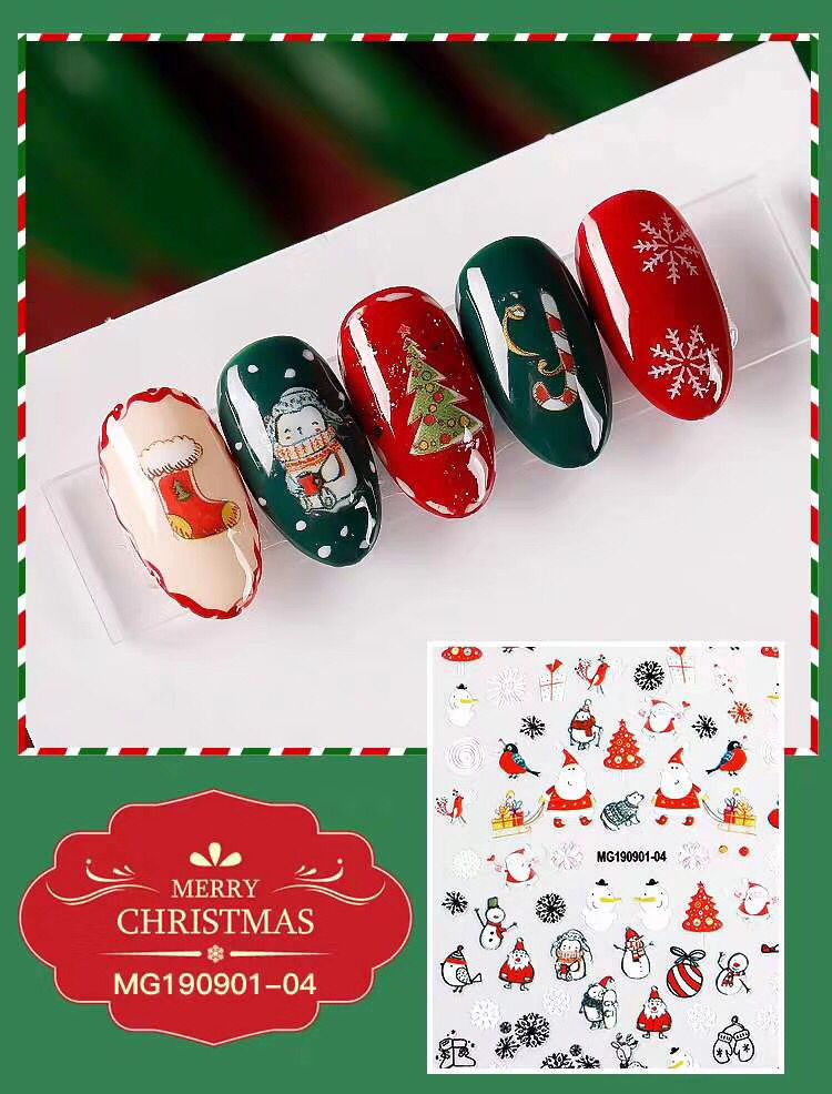 Diy Stijl Japanse Stijl Kerst Nail Sticker Seemless Nail Sticker Watermerk Papier Ii