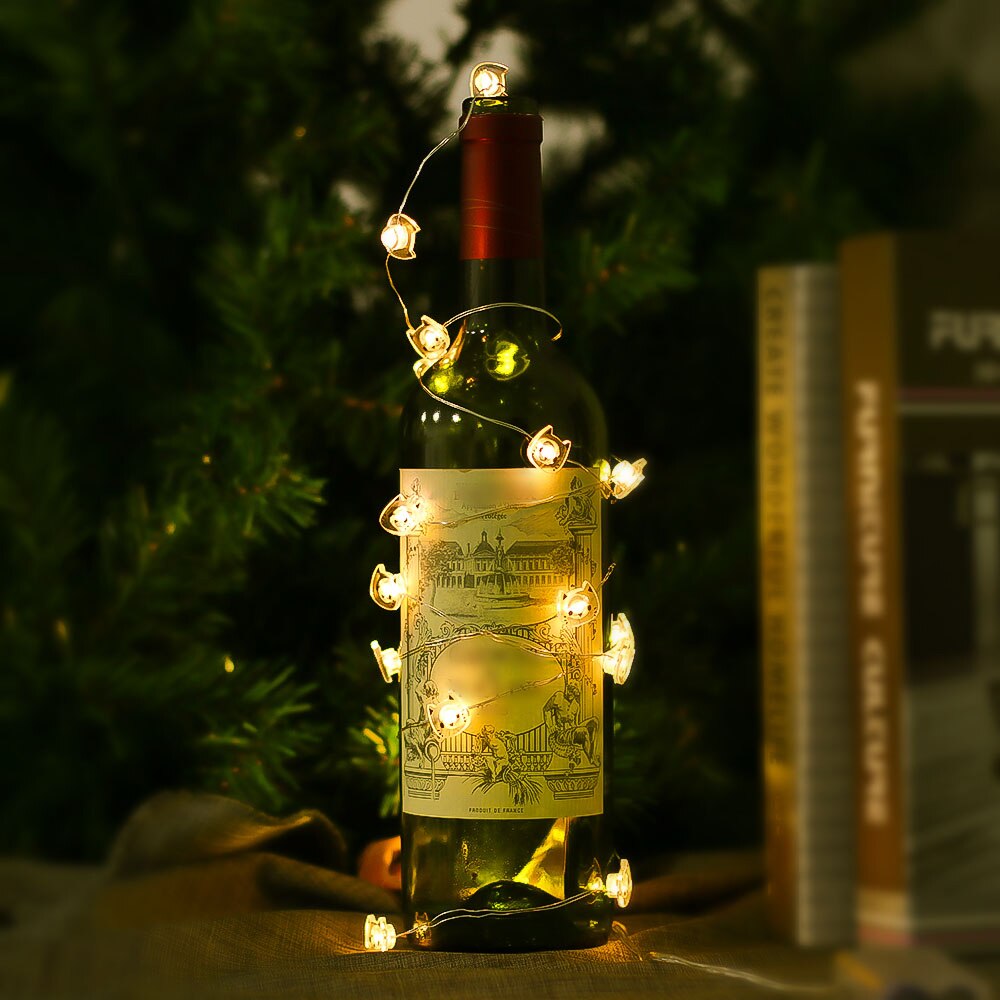 2M 20LEDS Cat Copper Wire String Lights LED Fairy Lights Christmas Wedding Party Home Decoration Lights Battery Powered