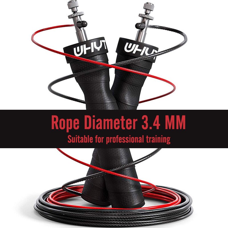 Homens velocidade ajustável pular corda força treino pular corda antiderrapante lidar com pular cordas ginásio para boxe mma formação de salto: Rope Diameter 3.4 MM