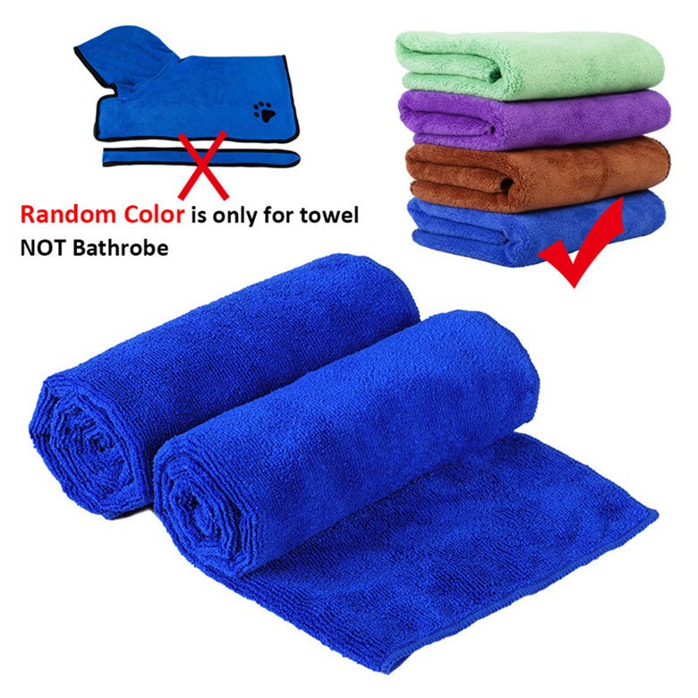 Do kąpania psa szata XS-XL Pet ręcznik do kąpania psa dla małych średnich duże psy 400g mikrofibra Super chłonne zwierzę ręcznik do suszenia: 60x160cm randomly / M
