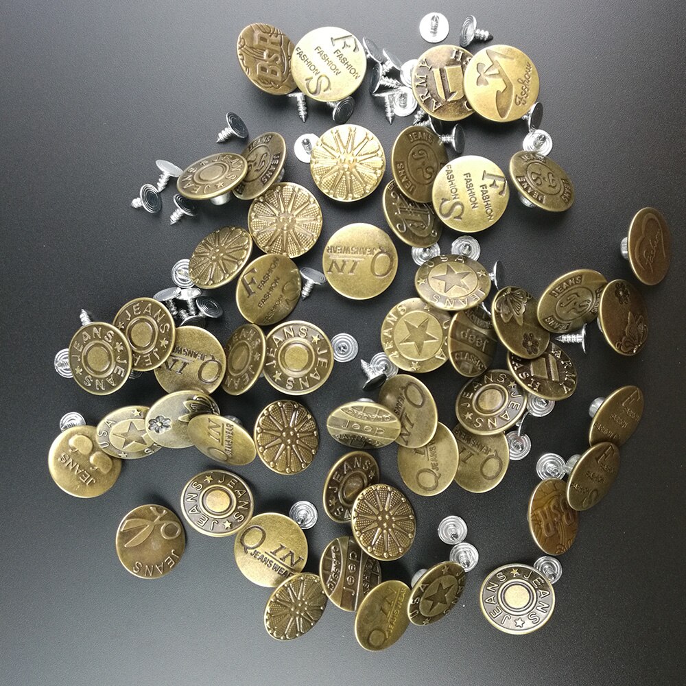 10 Stück kleine Metall Knöpfe 14mm dunkel silber farben für Dirndl oder Weste