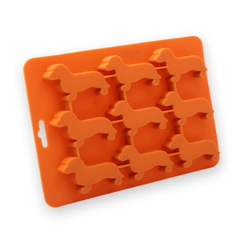 9-Cavity Silicone Dachshund Puppy Shaped Ice Cube Chocolate Cookie Mold DIY Home Ice Tray Dessert Mold Kitchen Gadgets