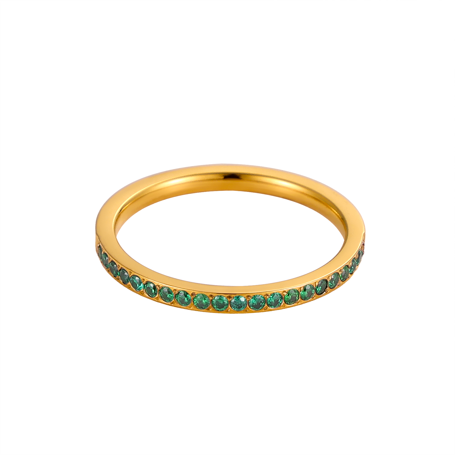 Carlidana mini zirkonia 12 geboortesteenringen voor dames, roestvrij staal, goudkleurige vingerring, verlovings- of trouwsieraad