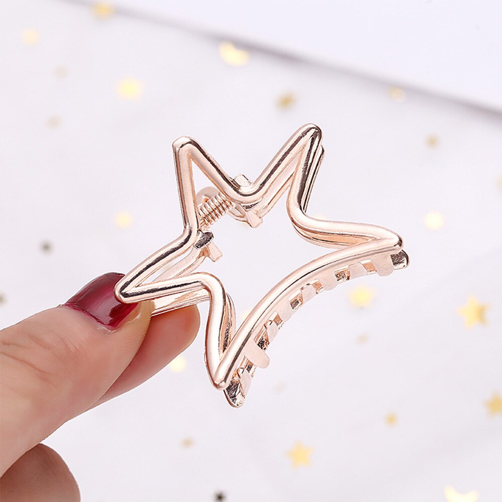 9Styles 2Colors Geometric Hair Claw For Women Girl Clamps Hair Crab Metal Gold Hair Clip Claw Accessories Hairpins Ornament: A rose gold