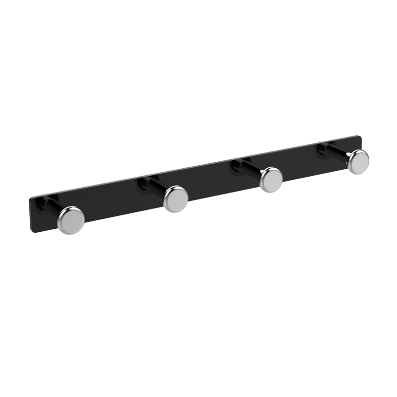 Aluminum Black Robe Hooks Wall Mounted Four Towel ... – Grandado