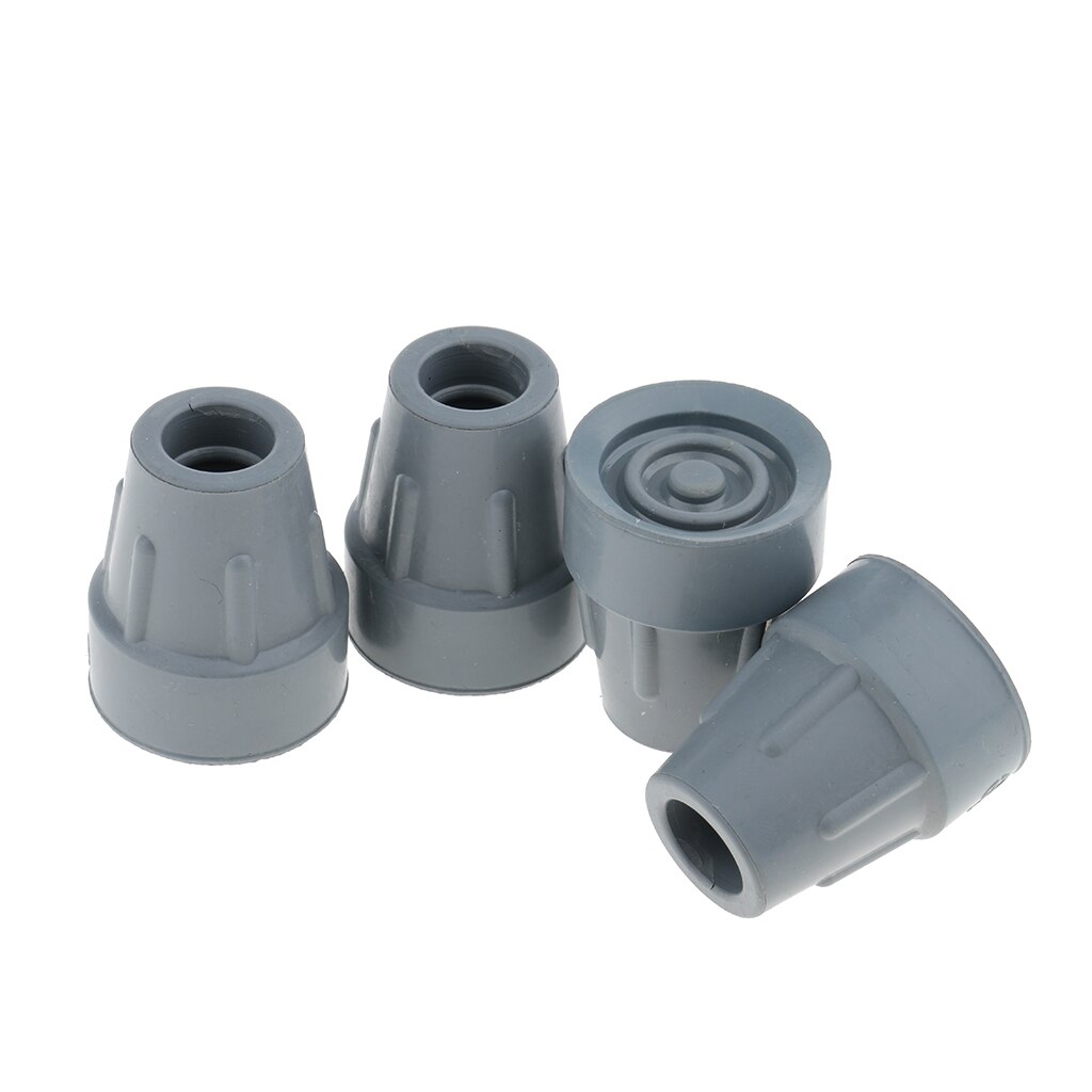 Casquillos grises de goma antideslizantes, bastones para caminar, muletas, extremos inferiores de goma, almohadilla antideslizante, puntas para bastones de senderismo, 4 Uds.