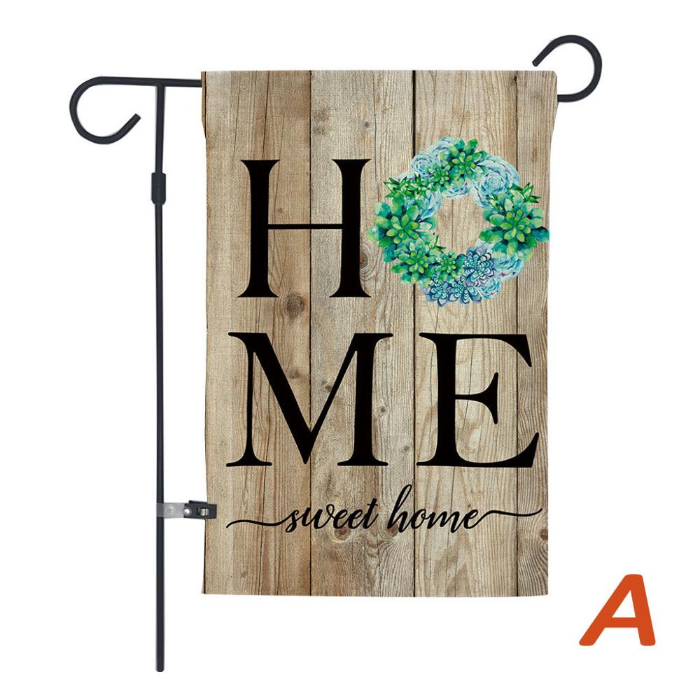 Tuin Welkom Vlaggen En Banners Krans Teken Vlaggen Jute Dubbelzijdig Zomer Boerderij Decor Voor Outdoor Yard Gazon Patio Veranda: A