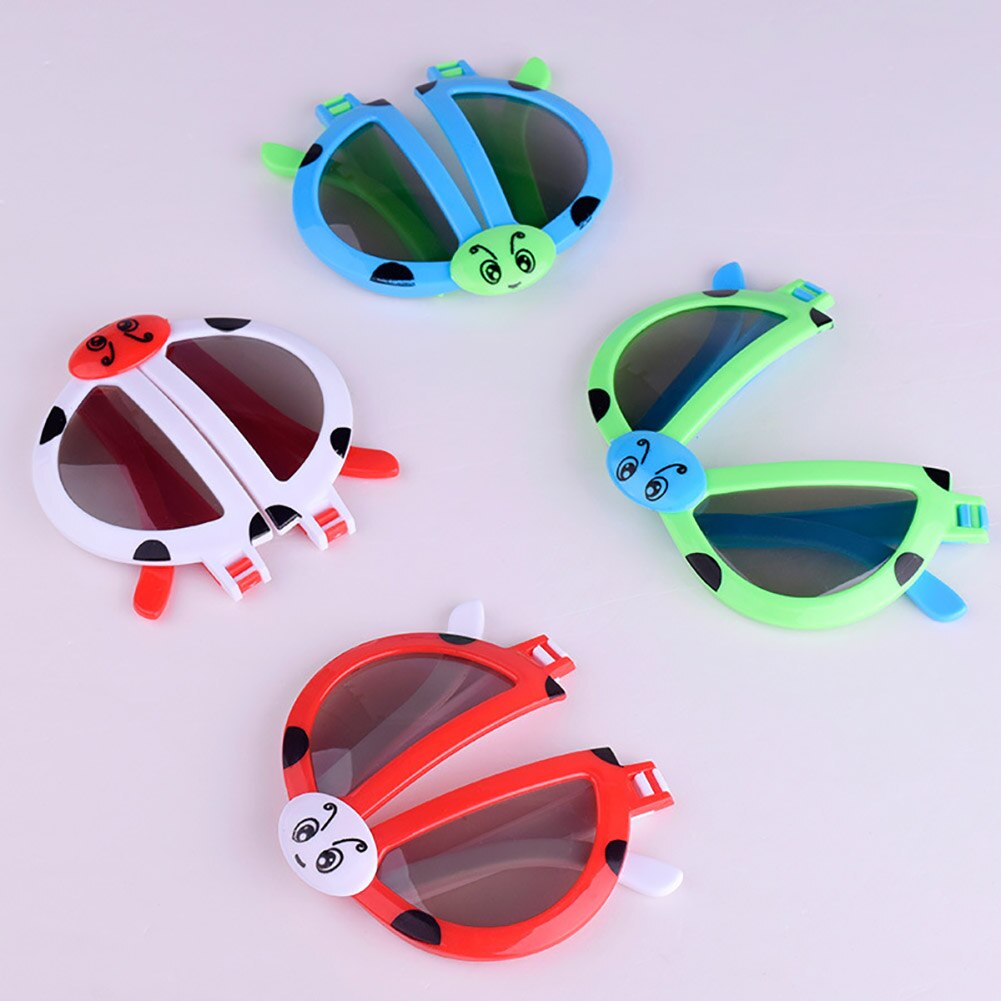 Cute Children Sunglasses Foldable Kids Cartoon Sun Glasses Beetle Pattern For Boys Girls Accessories Gafas Oculos Random Color