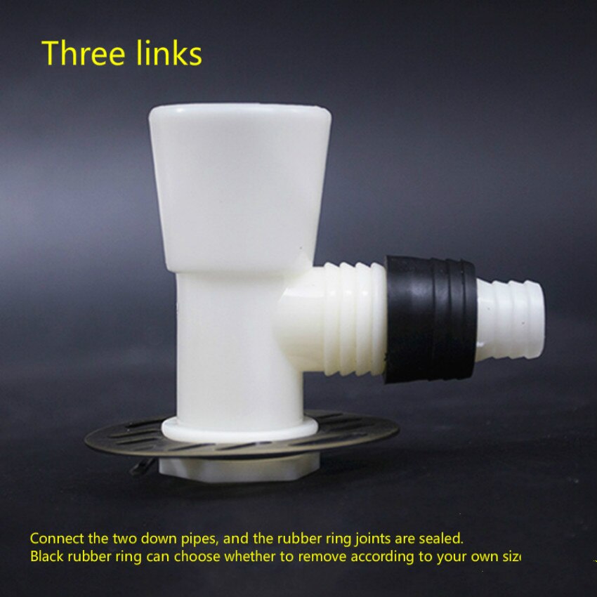 Washing machine down pipe drain joint drain pipe down pipe washing machine floor drain special joint three-head joint Elbows: Clear