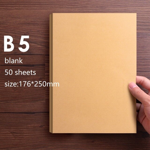 Vintage Kraft paper Writing Letter Stationery Romantic Japanese Style Letterhead Note craft Paper 50 sheets A4/B5/A5: B5 blank