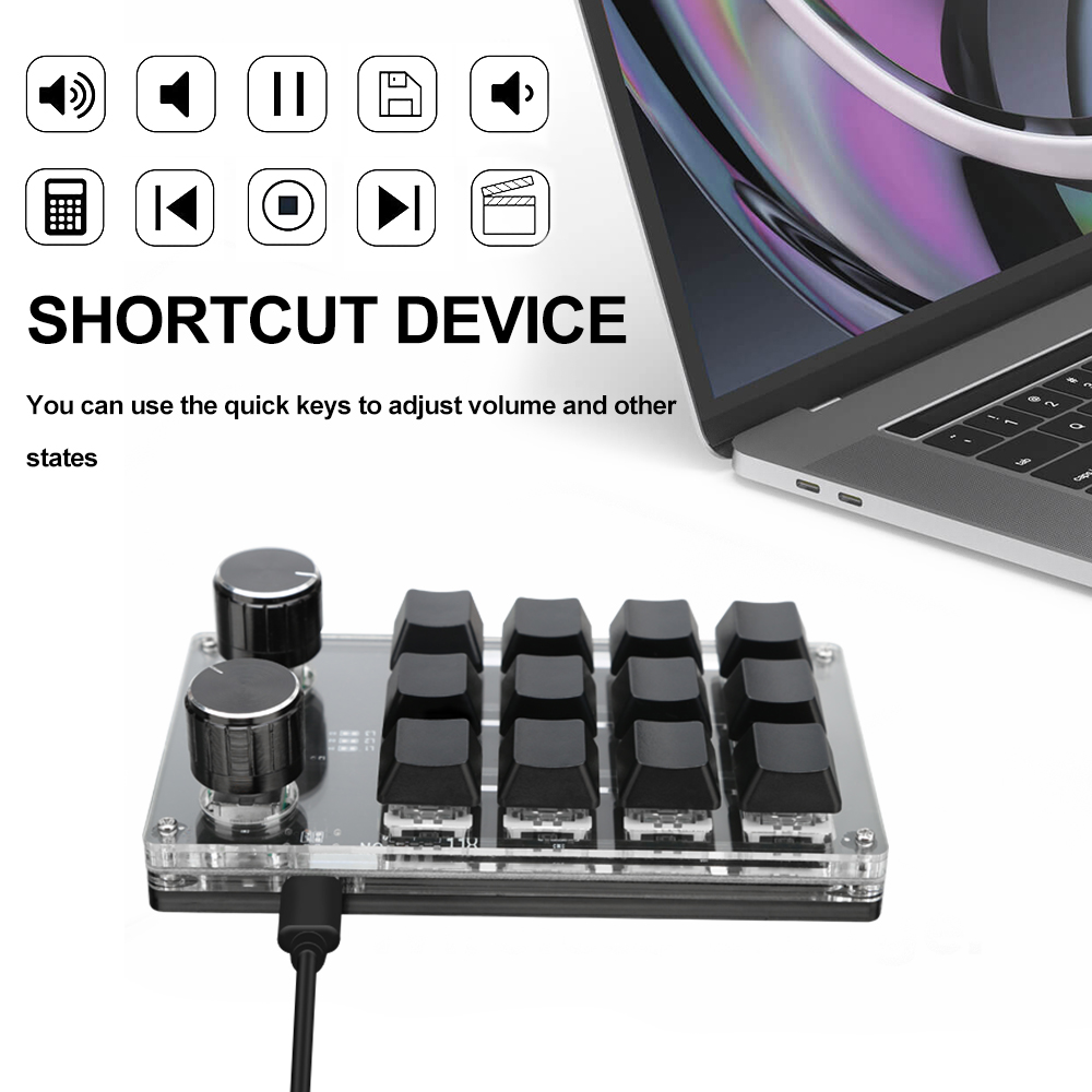 Macropad Macro Mechanische Toetsenbord Mini Gaming Aangepaste Programmeerknop Keypads Rode Schakelaar 3/4/6/12 Toetsen Voor Ps Pr Ai An