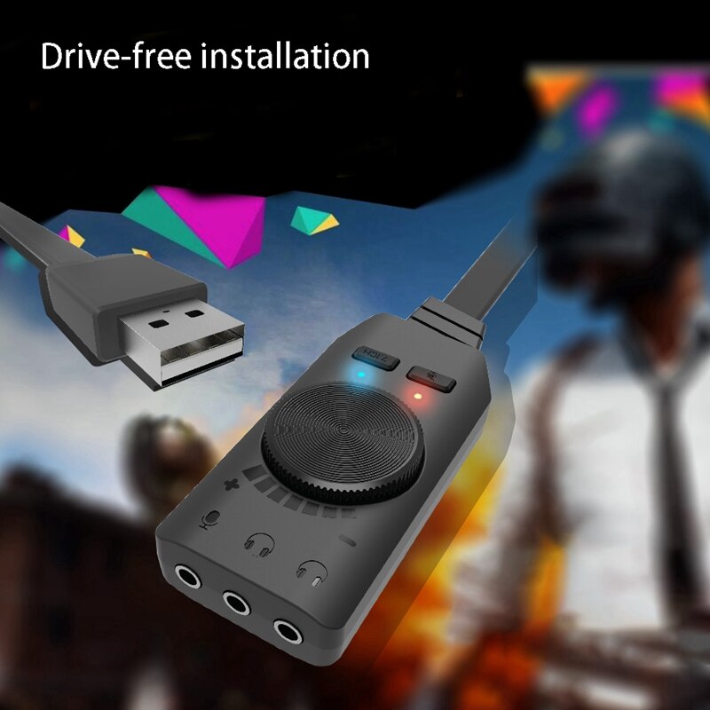 Plextone  gs3 game-geluidskaart, draagbare virtuele 7.1- kanaals usb externe mobiele telefoon computer game-geluidskaart