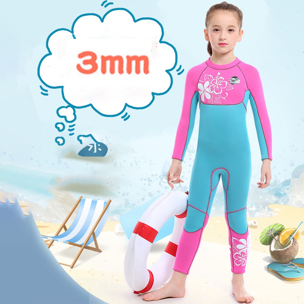 Child3MM neopreno trajes de baño para niños trajes de buceo de manga larga niños niñas surf niños Rash Guards Snorkel una pieza