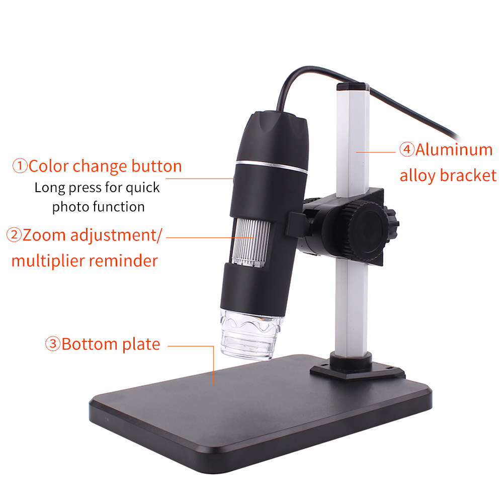 LUXIANXI Microscope électronique numérique 500X pour soudage réparation téléphones portables outil à main LED éclairé Zoom loupe