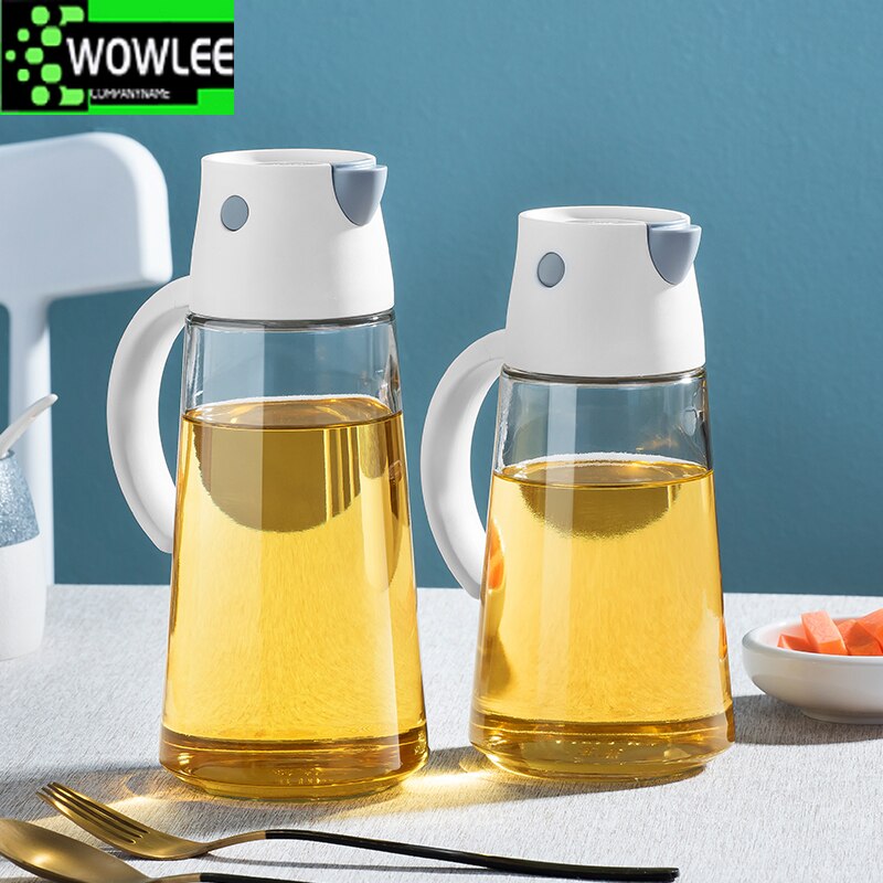Distributeur automatique de bouteilles d&#39;huile à couvercle ouvert, Sauce créative, verre de cuisson, bouteille de rangement étanche, salade, outil de cuisine, accessoire
