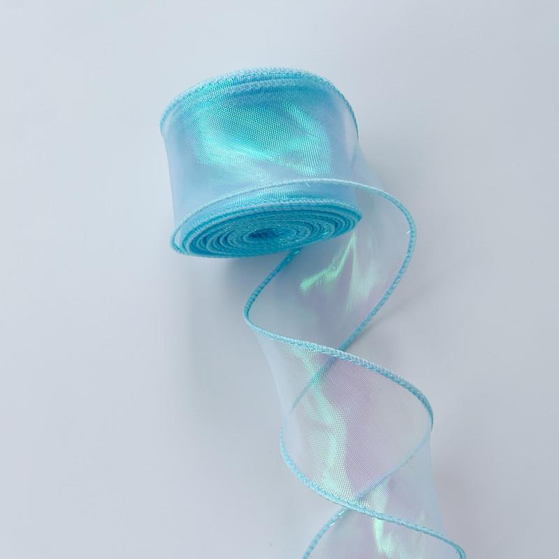 Cinta de Organza de seda con borde ondulado de arcoíris, Material de lazo, cintas de encaje, adorno para el pelo, tela de costura, decoración de ropa, 4CM/10 yardas: Zinc envejecido