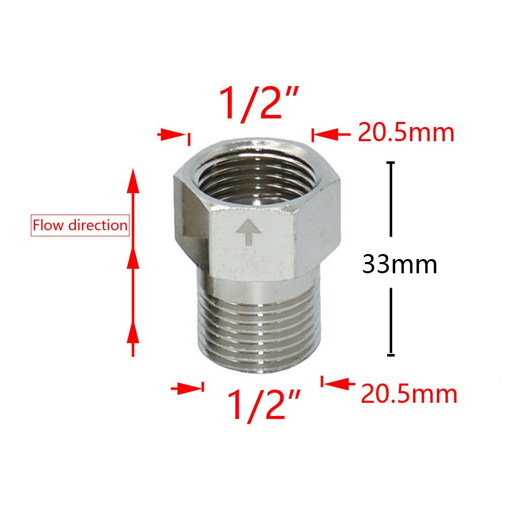 1/2" 3/4 Inch Thread Check Valve Connector Brass Copper Bathroom Water Heater Toilet Connector Coupler One-way Joint Adapter: C