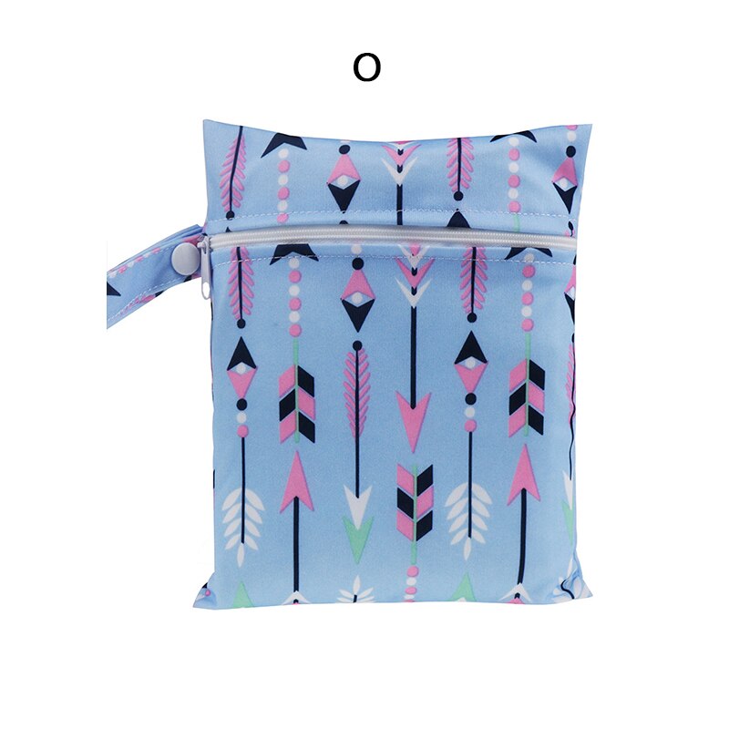 Printed pocket diaper bag waterproof reusable wet bag PUL travel wet dry bag minimum size 25x20cm diaper bag: O