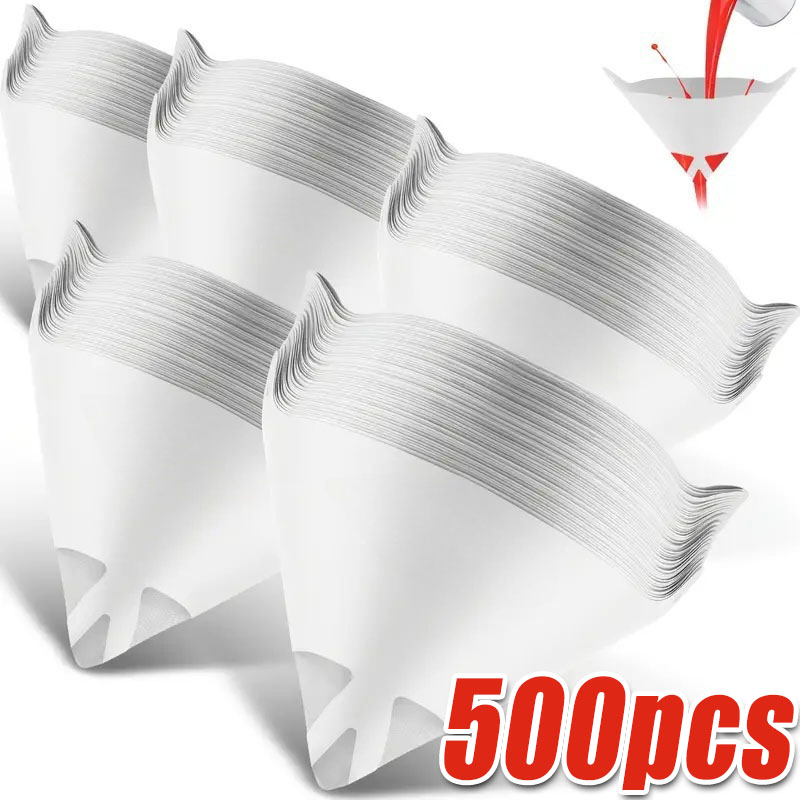 Filtro de papel desechable para coche, 10-500 Uds., 190 malla, taza purificadora, malla para pintura en aerosol, herramientas de embudo de papel cónico de nailon micrón