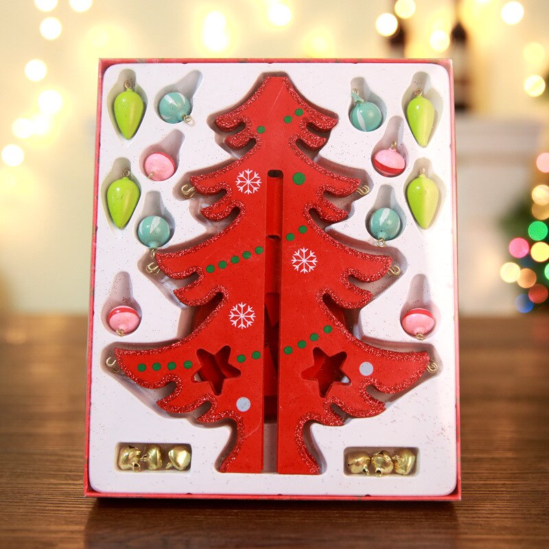 Christmas Decorations Three-dimensional Wooden Christmas Tree Wooden Office Cashier Desktop Decoration Props