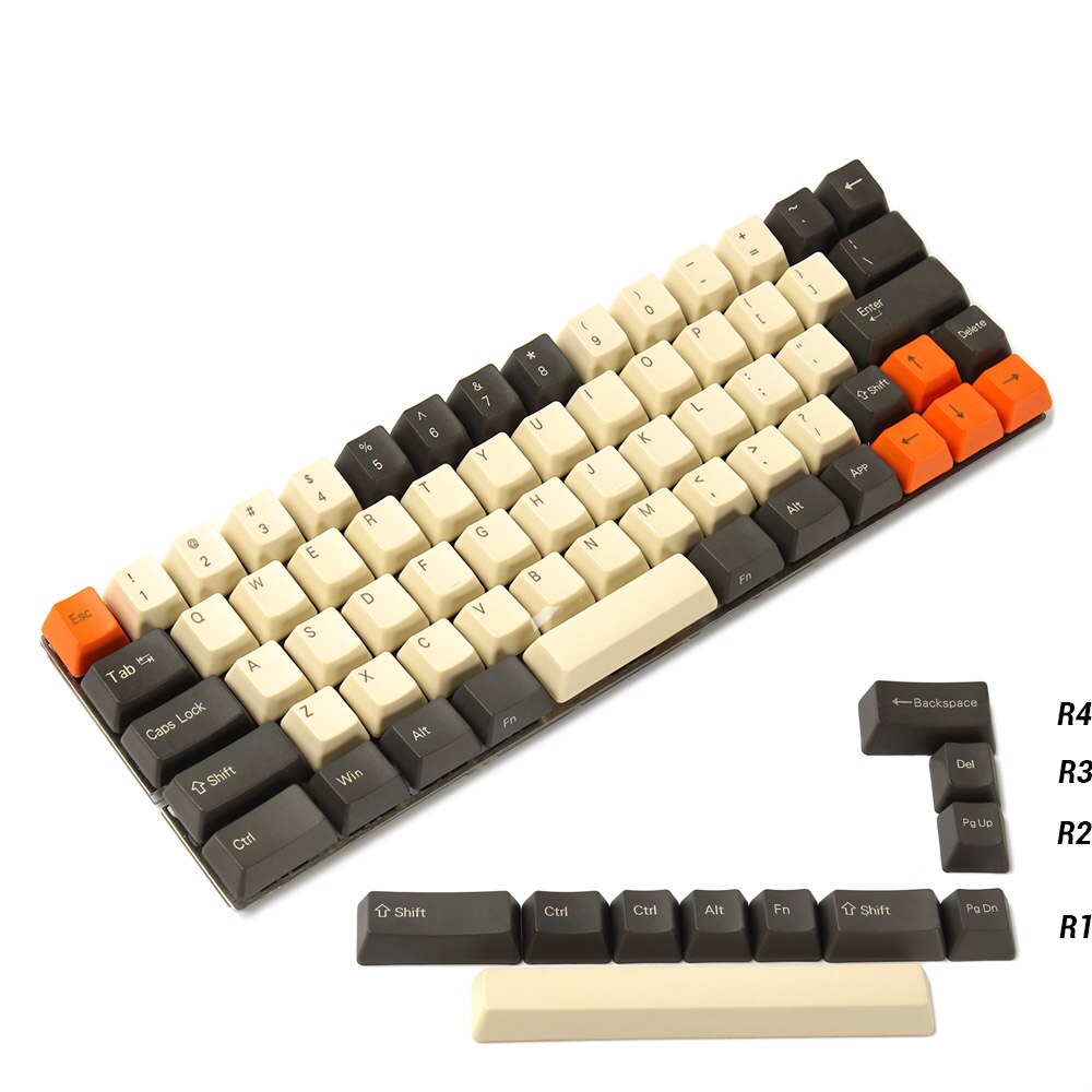 YMDK Carbon 64 68 Minila Keyset Thick PBT OEM Profile Keycaps For Filco Minila YD60M XD64 GK64 Tada68: Carbon Printed