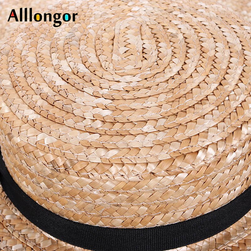Sombrero de paja de trigo Natural para mujer, sombrero de playa con cinta para el verano del , gorro de playa con visera ancha de 15CM, protección uv para mujer, sombreros de playa para el sol